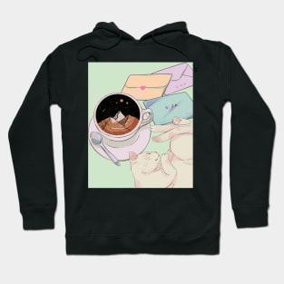 Sleeping cat on coffee table Hoodie